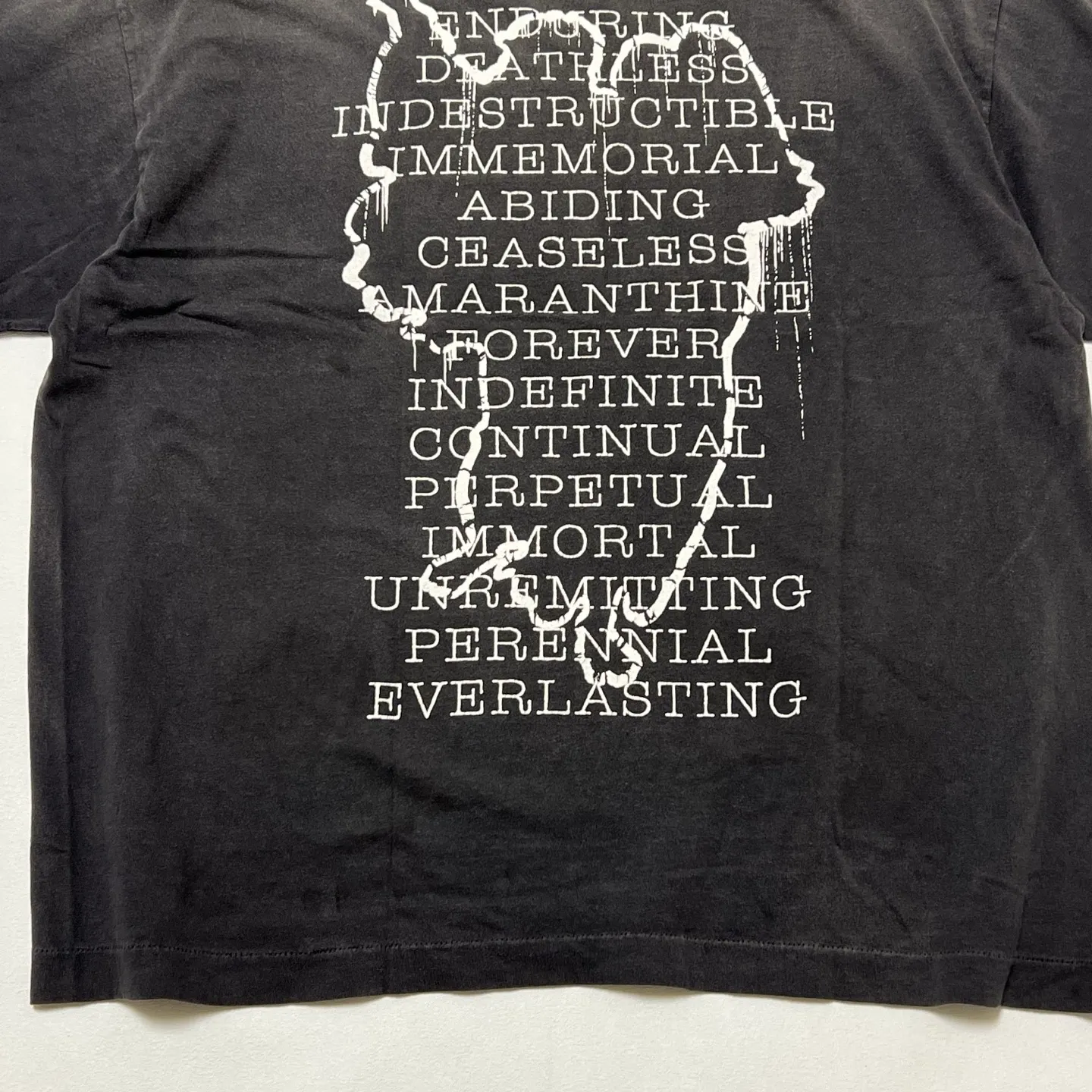 SAINT Mxxxxxx SS TEE/HOPE SPRING/BLK Jesus slogan retro distressed TEE, washed black S-XL, consistent with the original version, cylindrical side seam OE yarn fabric, garment dyeing, heavy wash water fading, bust bandage fading, correct version matching, original matching accessories, original level printing restoration